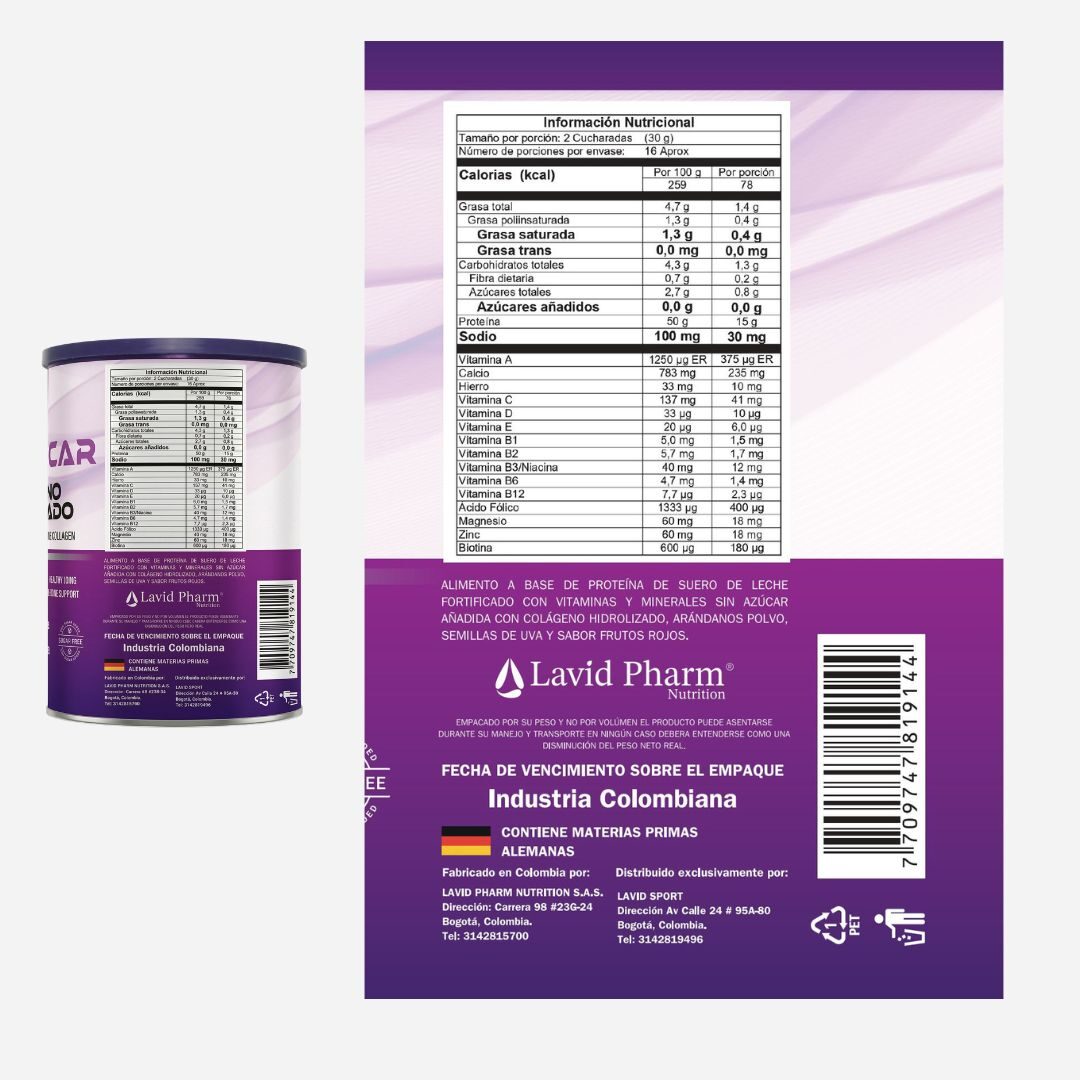 Colágeno Hidrolizado Lavid Pharm Tabla Nutricional