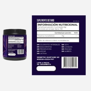 Creatina Pura Información Nutricional
