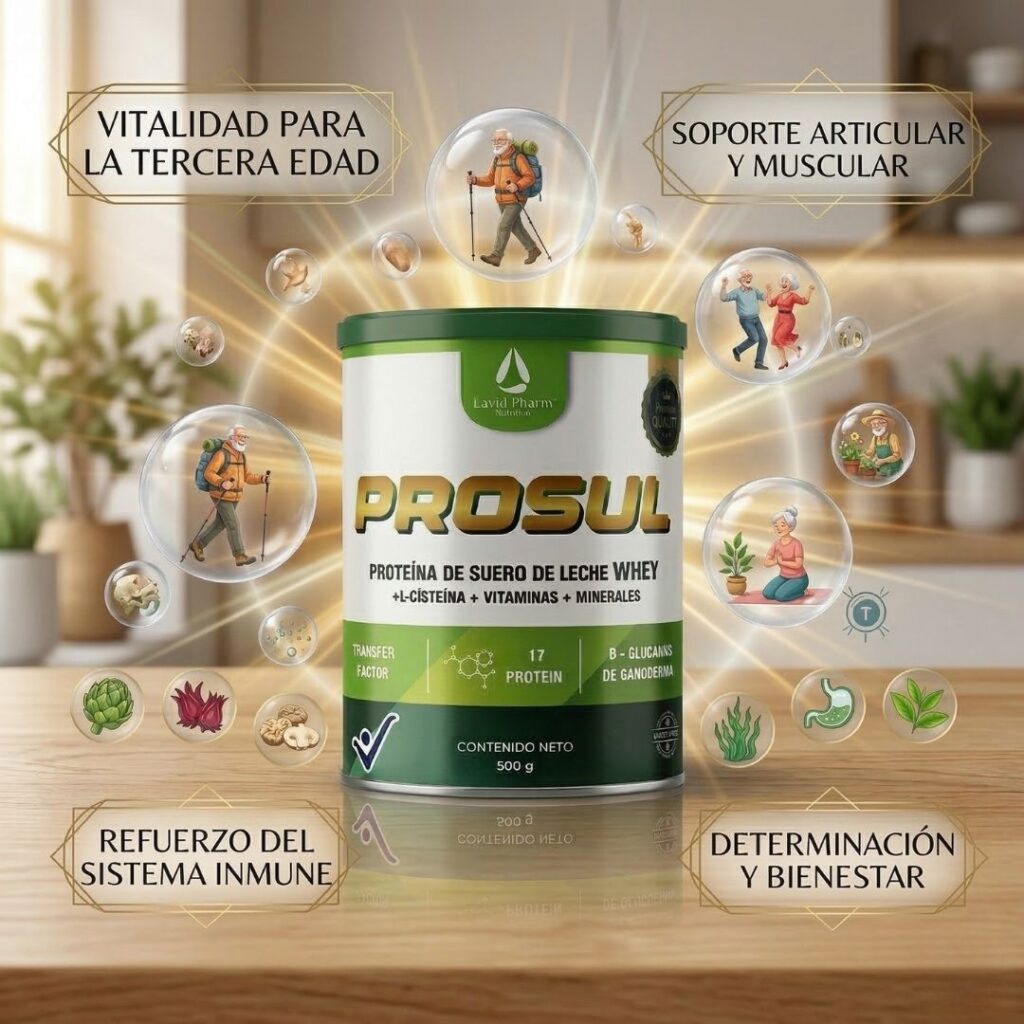 Prosul Proteina de Suero de Leche + L cisteina + Vitaminas + Minerales Bienestar para el adulto mayor