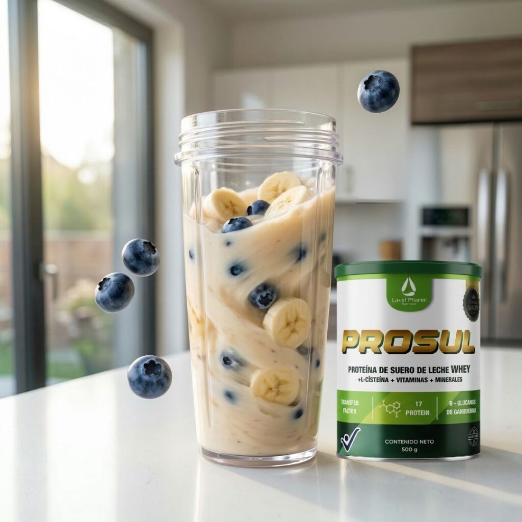 Prosul Proteina de Suero de Leche + L cisteina + Vitaminas + Minerales con todos tus batidos va bien